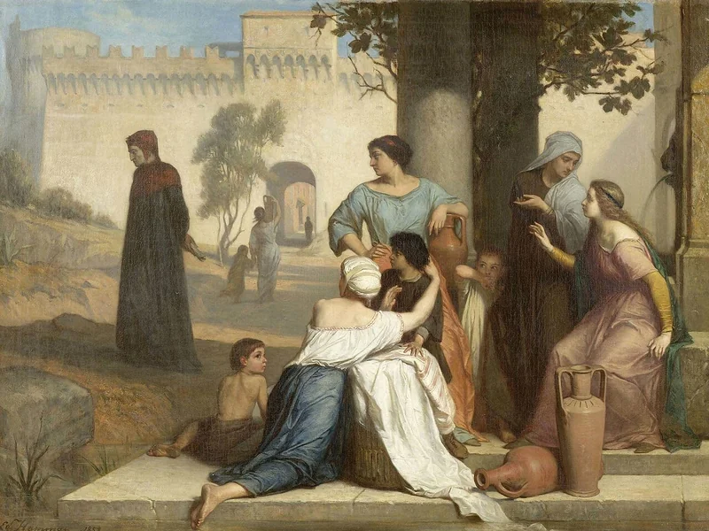 1819-Édouard Jean Conrad Hamman - Scena storica tratta dalla vita di Dante